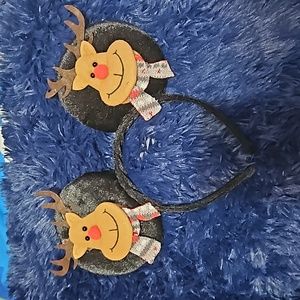 Disney Christmas Moose Mickey Mouse Ears Headband